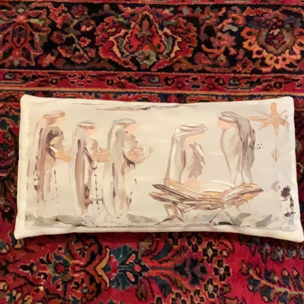 Nativity Scene Decorative Pillow 
Christmas manger scene Jesus
Wise men